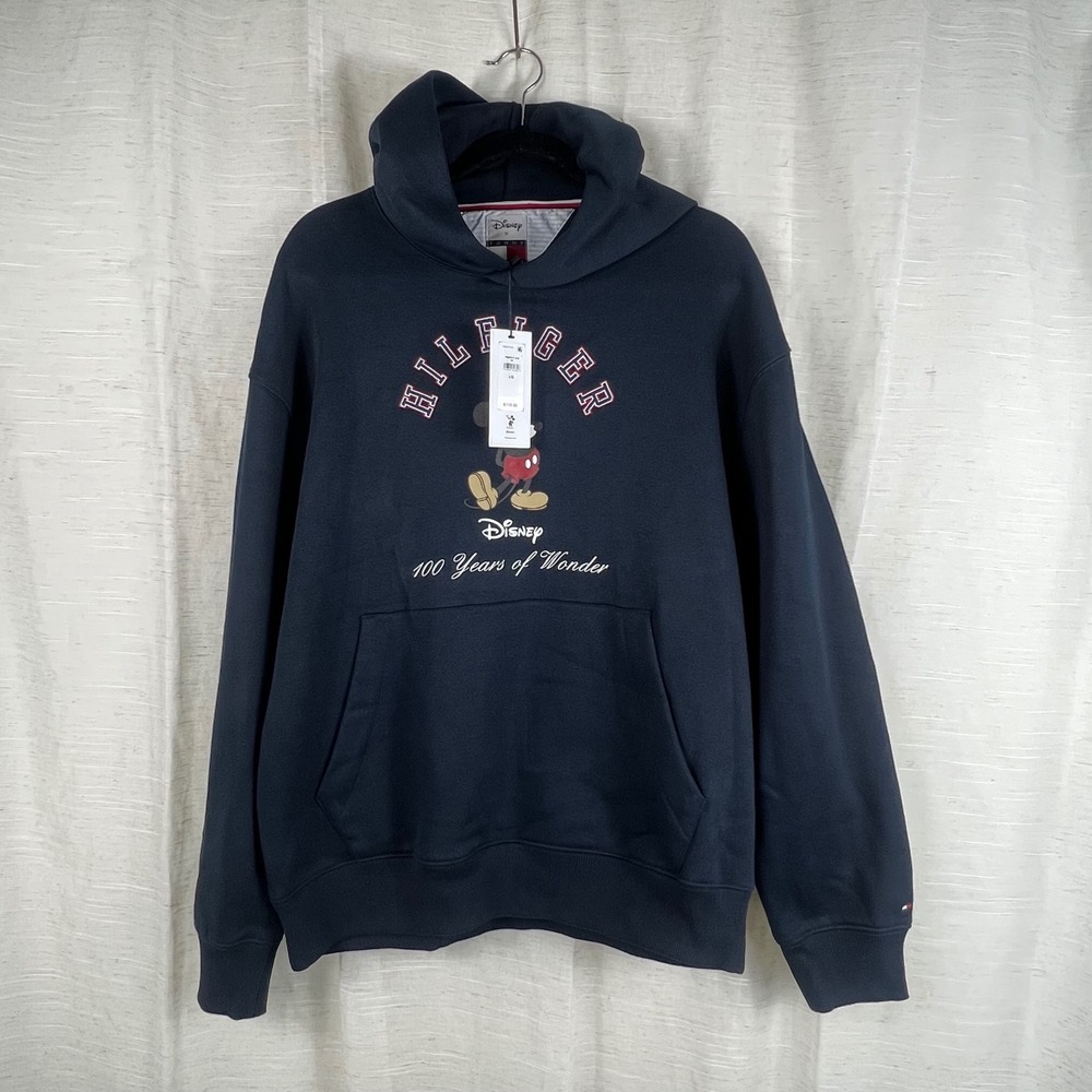 Disney x Tommy Hilfiger NWT Mickey Mouse 100 Years of Wonder Hoodie Navy Mens L